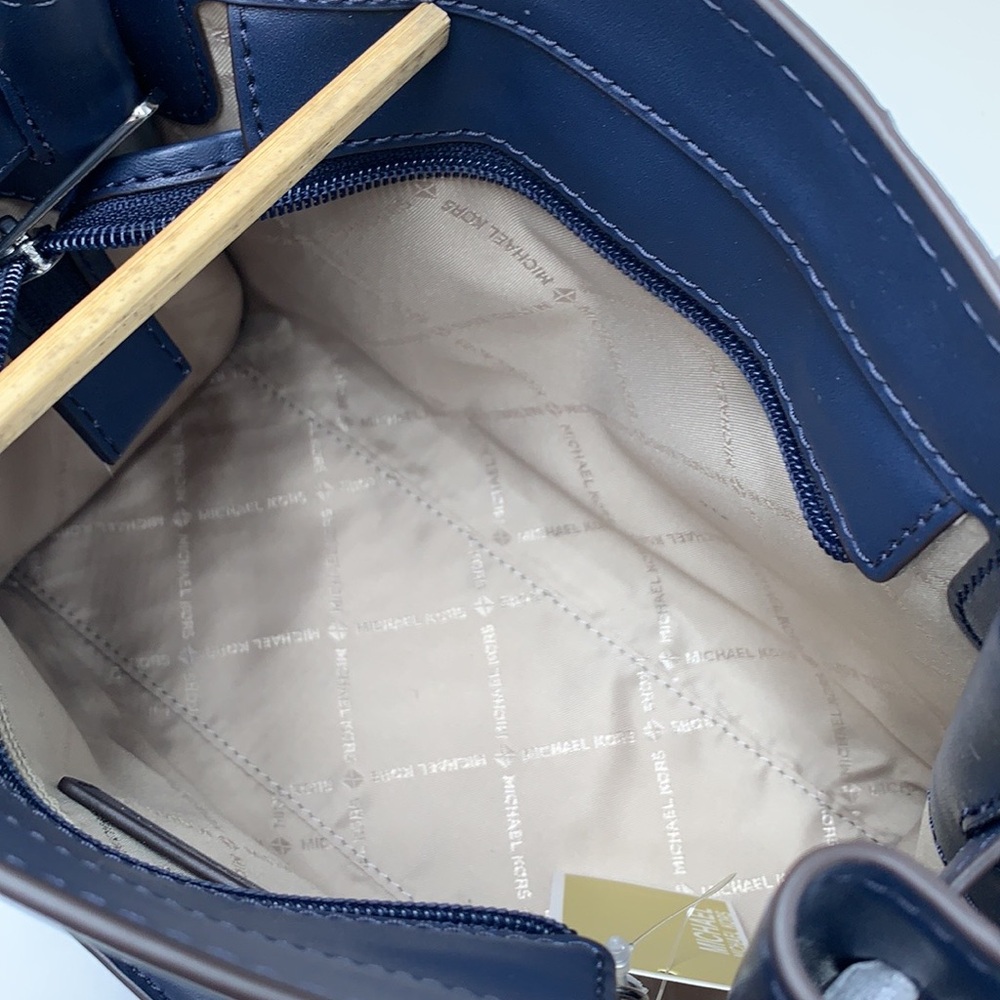 MICHAEL KORS Hamilton Small Patchwork Satchel NAVY MULTI COLOR - Picture 10 of 16
